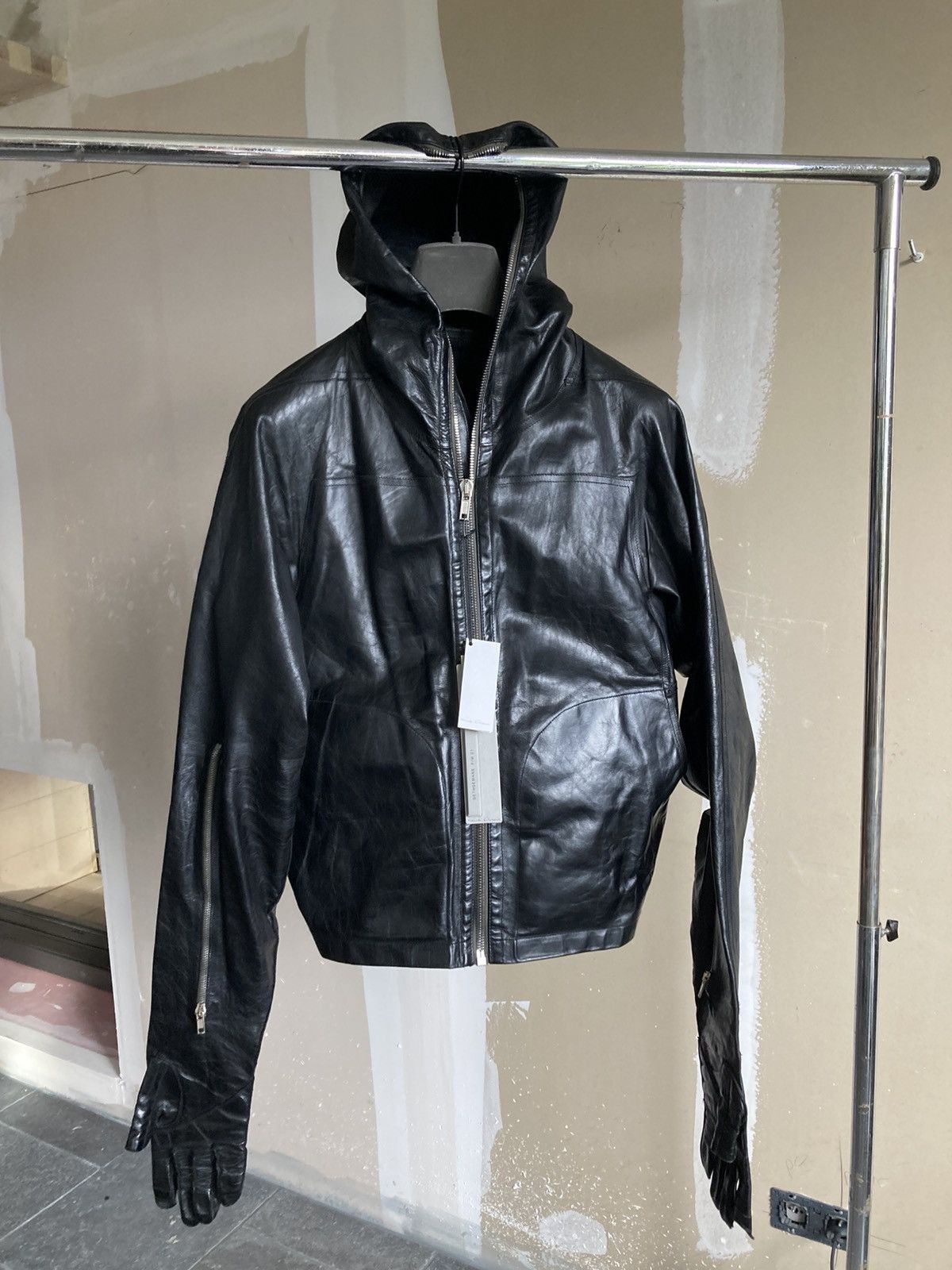 Rick Owens Rick Owens leather jacket with integrated gl Size US M / EU 48-50 / 2 - 1 Thumbnail