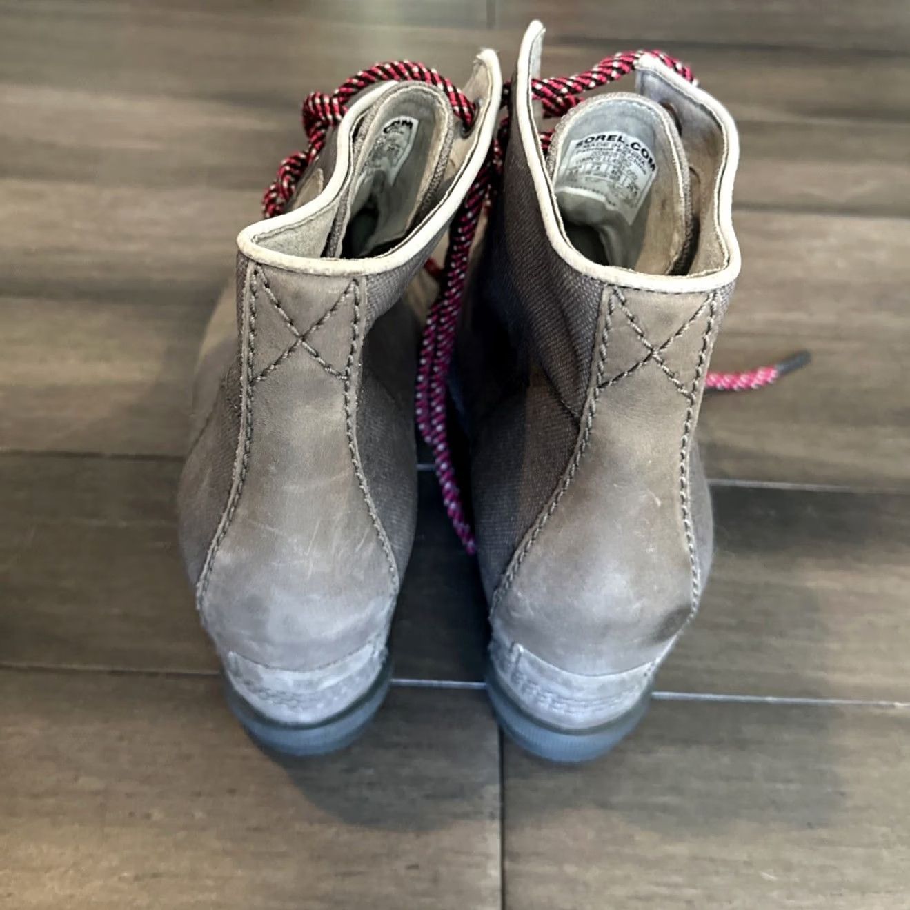 SOREL Sorel Boots Womens 9.5 Joan Of Arctic Bootie Gray Leather Wedge Heel Bootie Women Gray Leather Wedge Heel Sorel Joan of Arctic Size US 10 / IT 40 - 4 Thumbnail