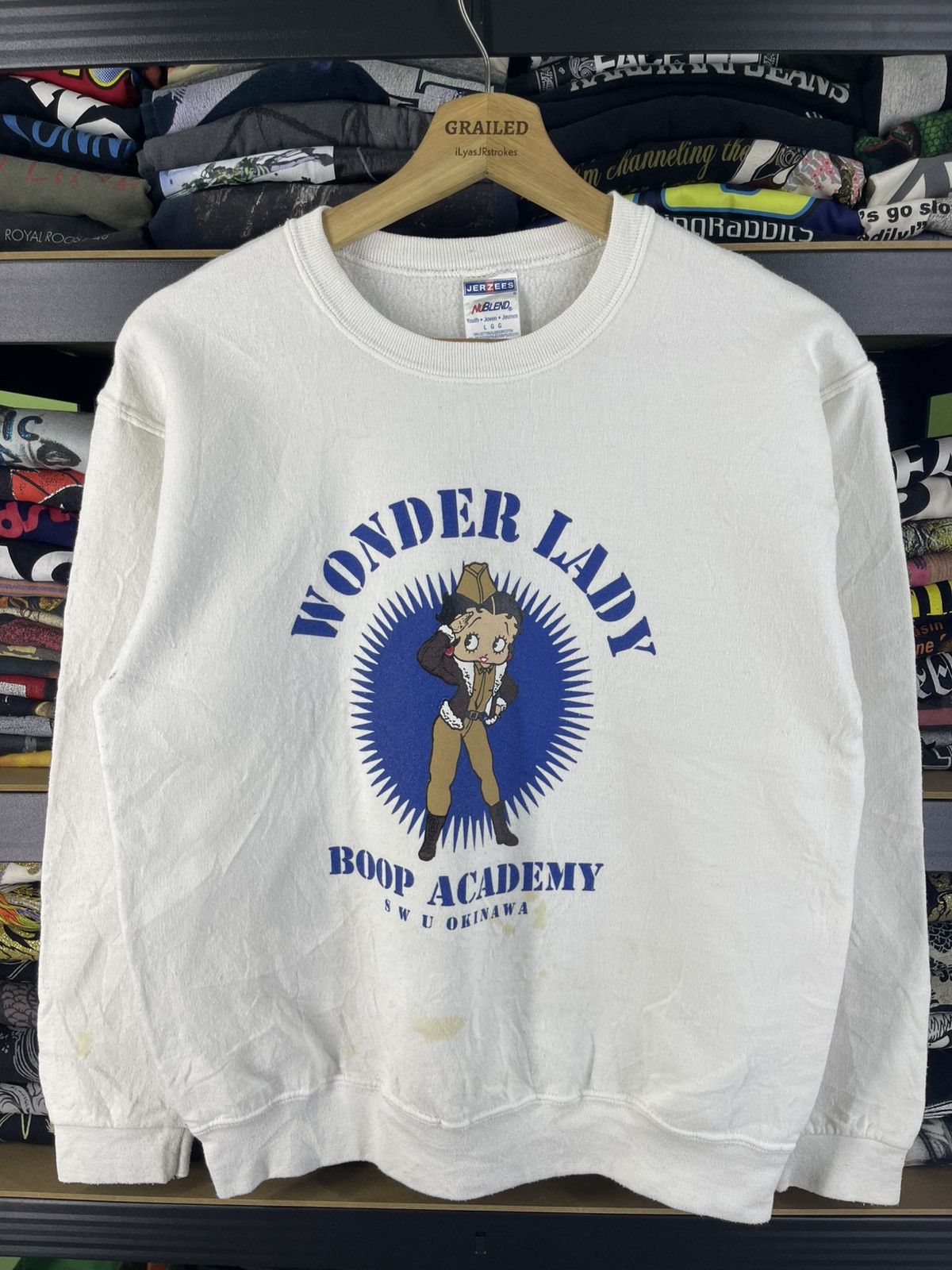 Vintage Vintage Betty Boop Wonder Lady Boop Academy Sweatshirt Size US L / EU 52-54 / 3 - 1 Thumbnail