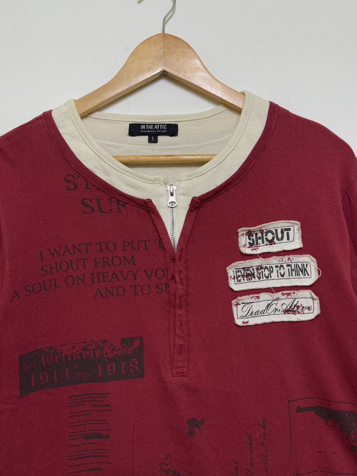 Hysteric Glamour In The Attic Poem Patches Half Zipper Long Sleeve Size US M / EU 48-50 / 2 - 7 Thumbnail