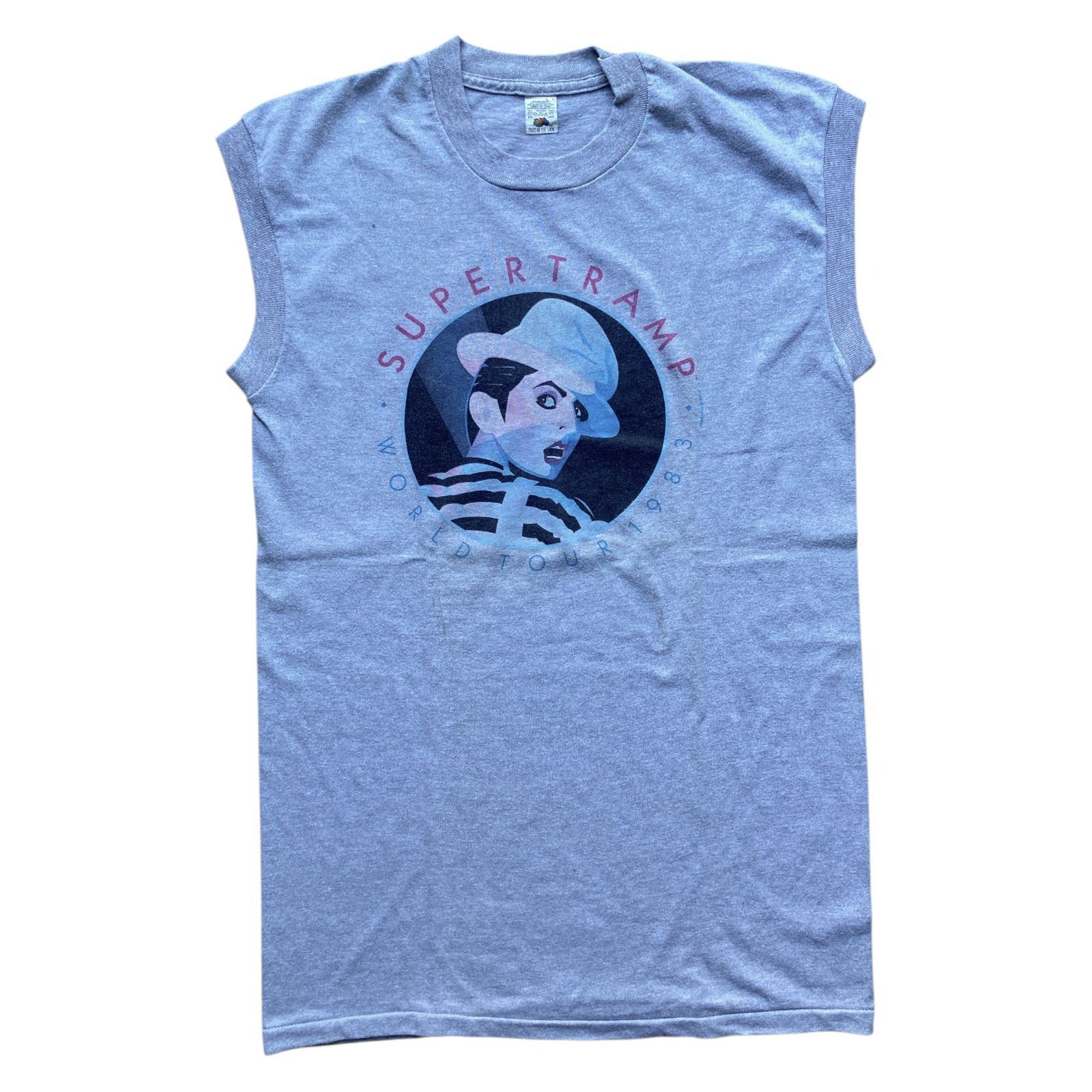 Fruit Of The Loom Vintage Supertramp 1983 World Tour Sleeveless Gray T-Shirt T Size US M / EU 48-50 / 2 - 1 Thumbnail