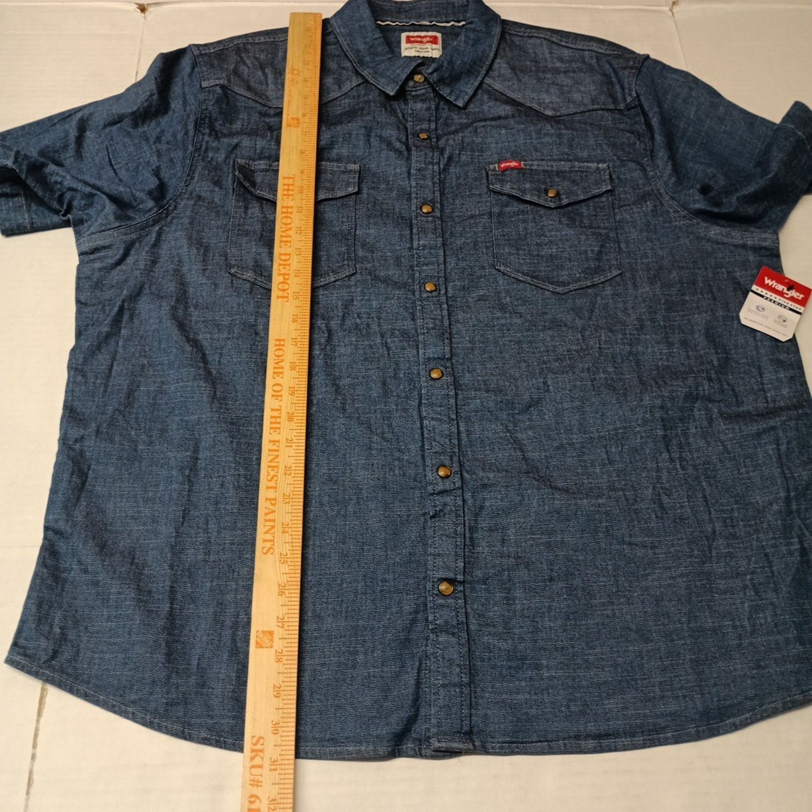 Wrangler Wrangler Cowboy Wash Snap Denim Shirt Men's Size 2XL Blue Size US XXL / EU 58 / 5 - 5 Thumbnail