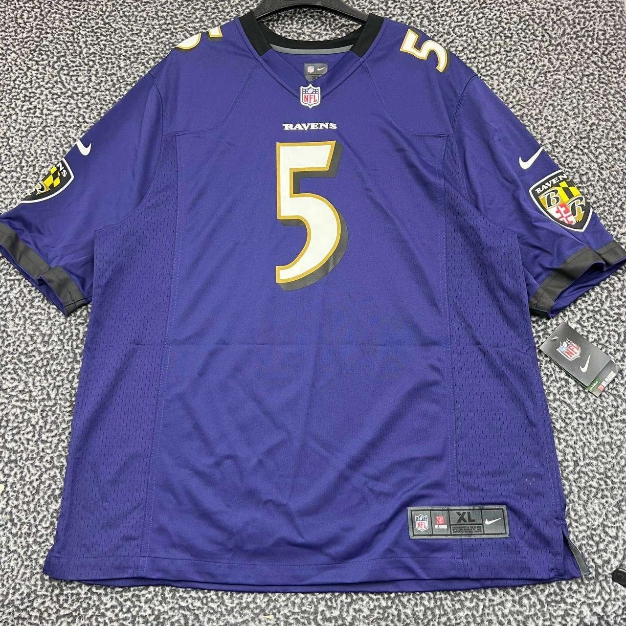 Nike Baltimore Ravens Flacco #5 Jersey Shirt Men Short Sleeve XL Size US XL / EU 56 / 4 - 1 Thumbnail