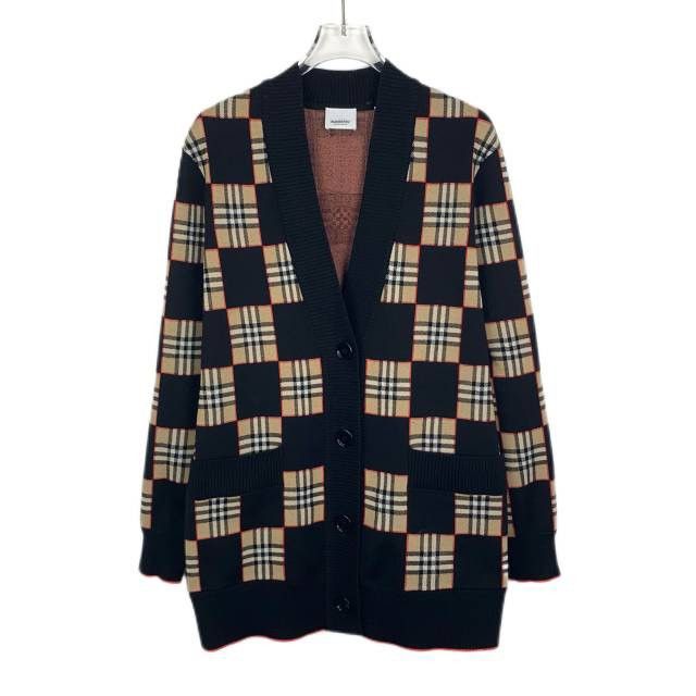 Burberry Burberry Black Wool V-neck Long Sleeve Knit Cardigan K26WX Size S / US 4 / IT 40 - 1 Thumbnail