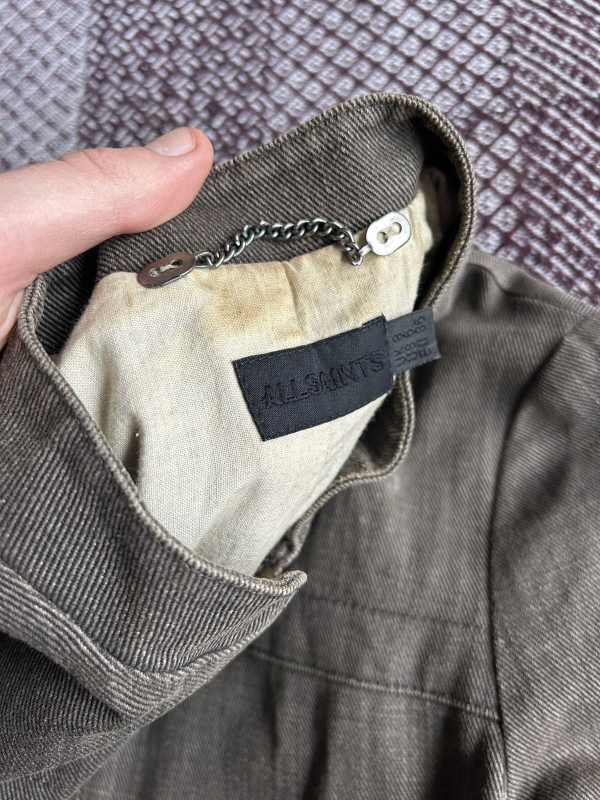 Allsaints × Vintage Vintage Allsaints Washed Avantgarde Style Bomber Jacket Sz S Size S / US 4 / IT 40 - 7 Thumbnail