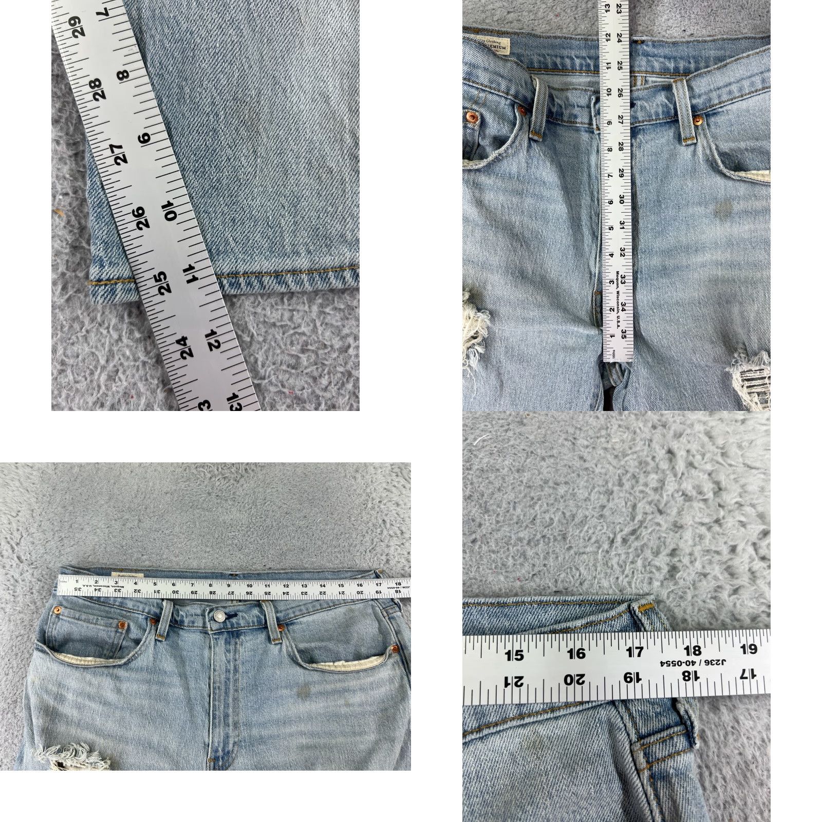 Levi's Levis Denim Shorts 36 Blue Premium Big E 502 Zip Fly 33x11 Adult Jeans Cutoff Size US 36 / EU 52 - 9 Thumbnail