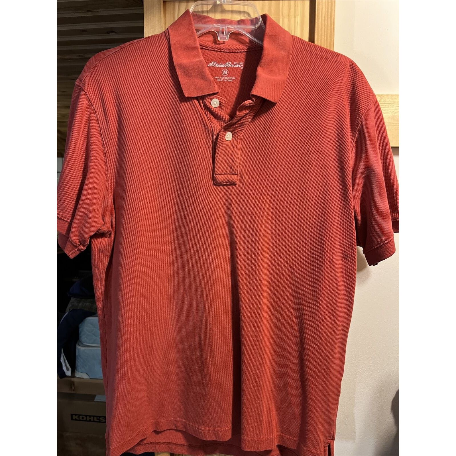 Eddie Bauer Eddie Bauer Mens M Red Button Short Sleeve Cotton Polo Shirt Size US M / EU 48-50 / 2 - 1 Thumbnail