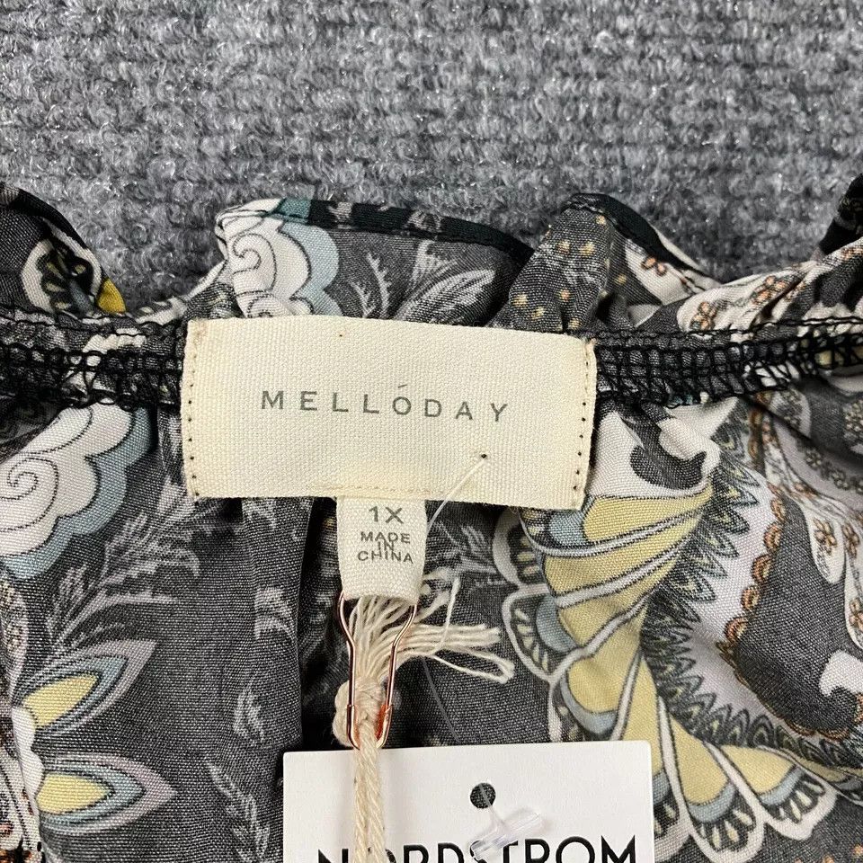 Other Melloday Dress Womens 1X Black Paisley 3/4 Sleeve NWT Size XL / US 12-14 / IT 48-50 - 3 Thumbnail