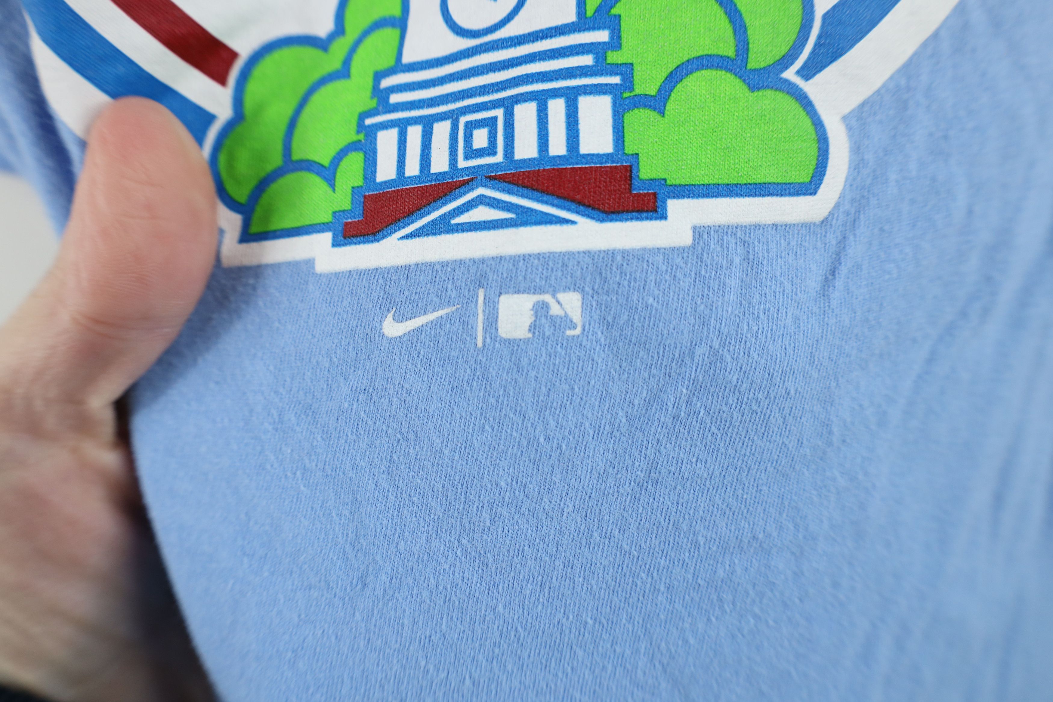 Nike × Vintage Retro Nike Spell Philadelphia Phillies Baseball T-Shirt Blue Size US XL / EU 56 / 4 - 6 Thumbnail