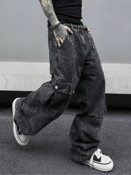 Designer × Japanese Brand × Vintage y2k baggy cargo hiphop faded pants Size US 32 / EU 48 - 1 Thumbnail