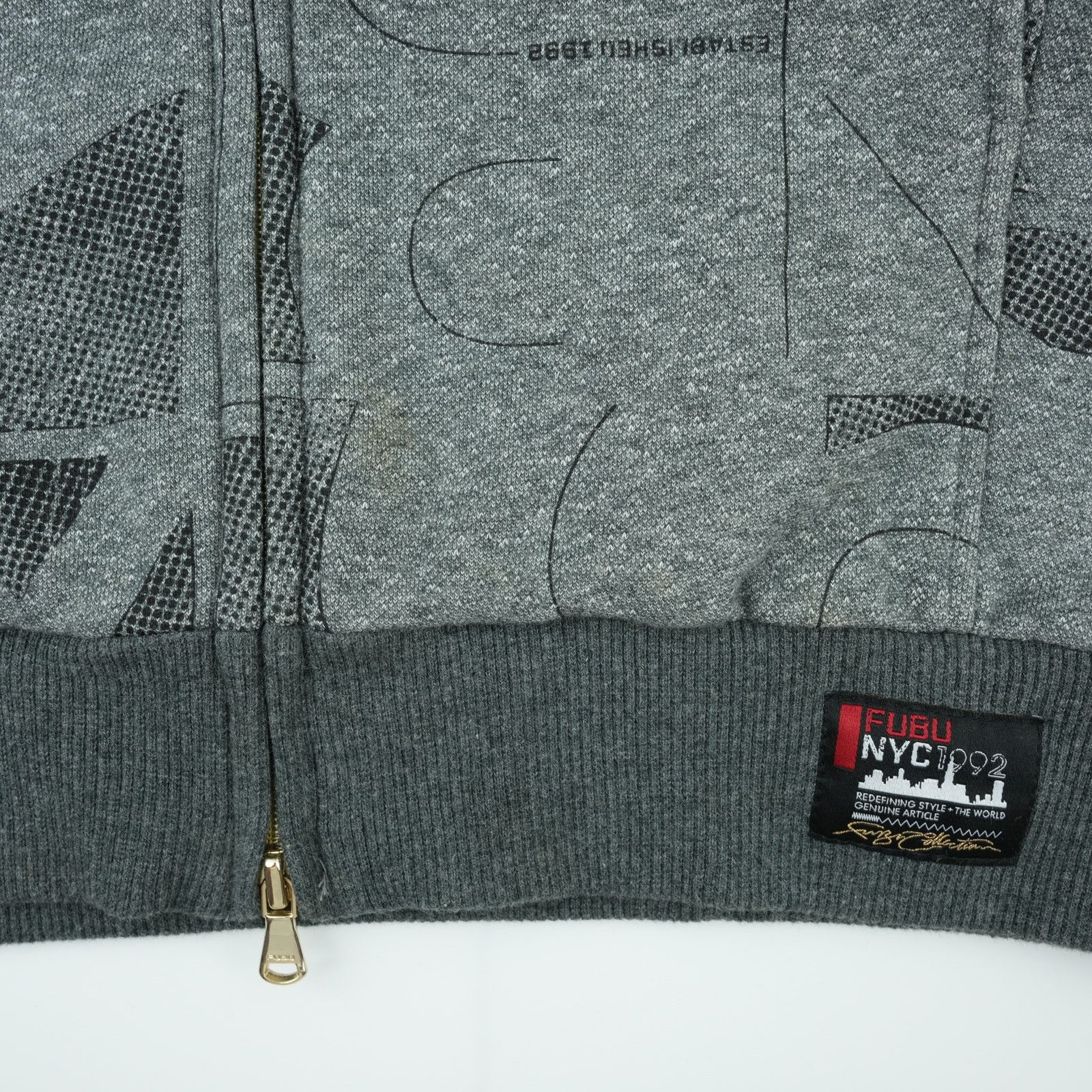 Fubu Vtg Fubu NYC 1992 Hoodie Womens S Gray Allover Print Y2K Size S / US 4 / IT 40 - 6 Thumbnail
