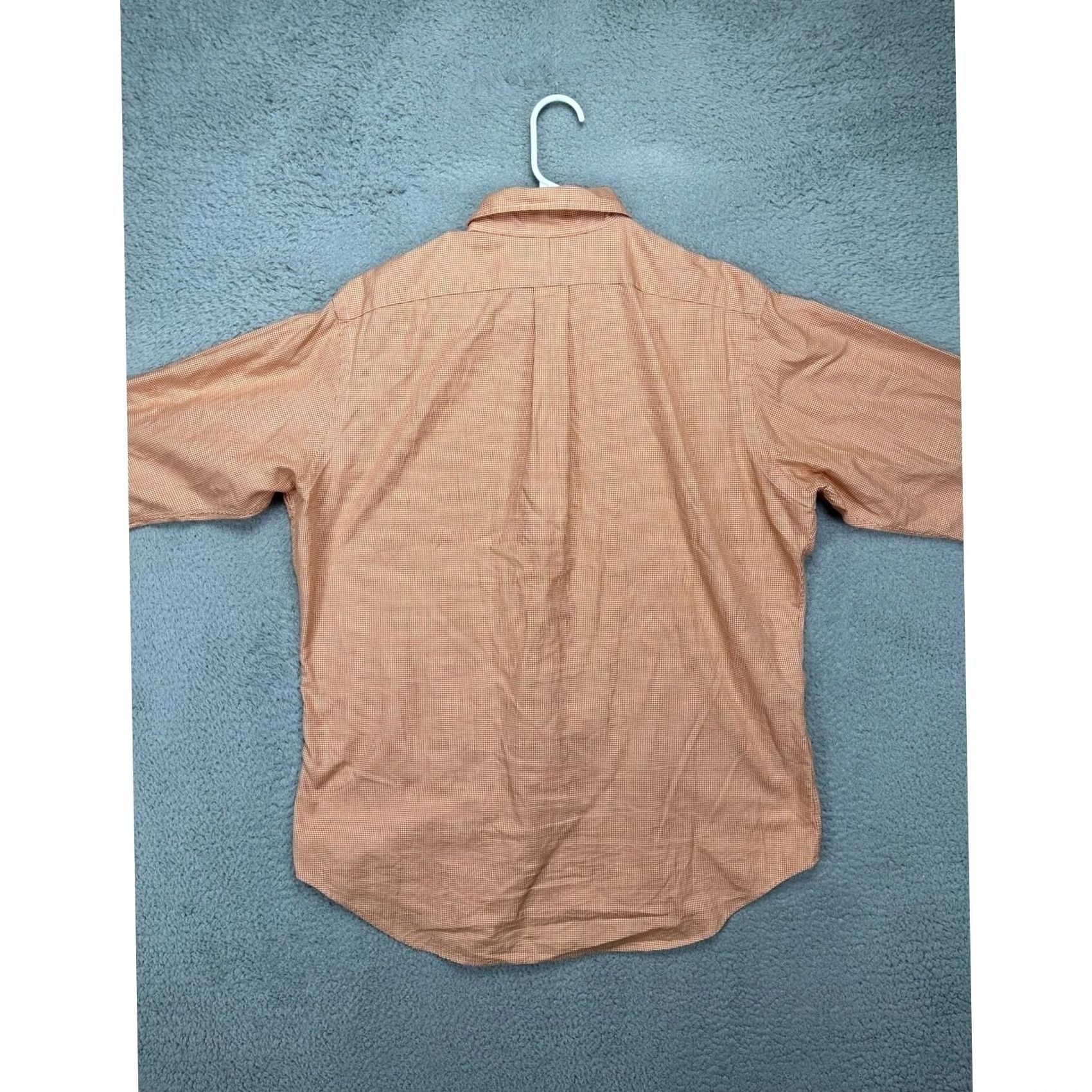 Ralph Lauren Ralph Lauren Dress Shirt Mens Large 16 Orange Houndstooth Classic Button-Down Shirt Size 42R - 3 Thumbnail