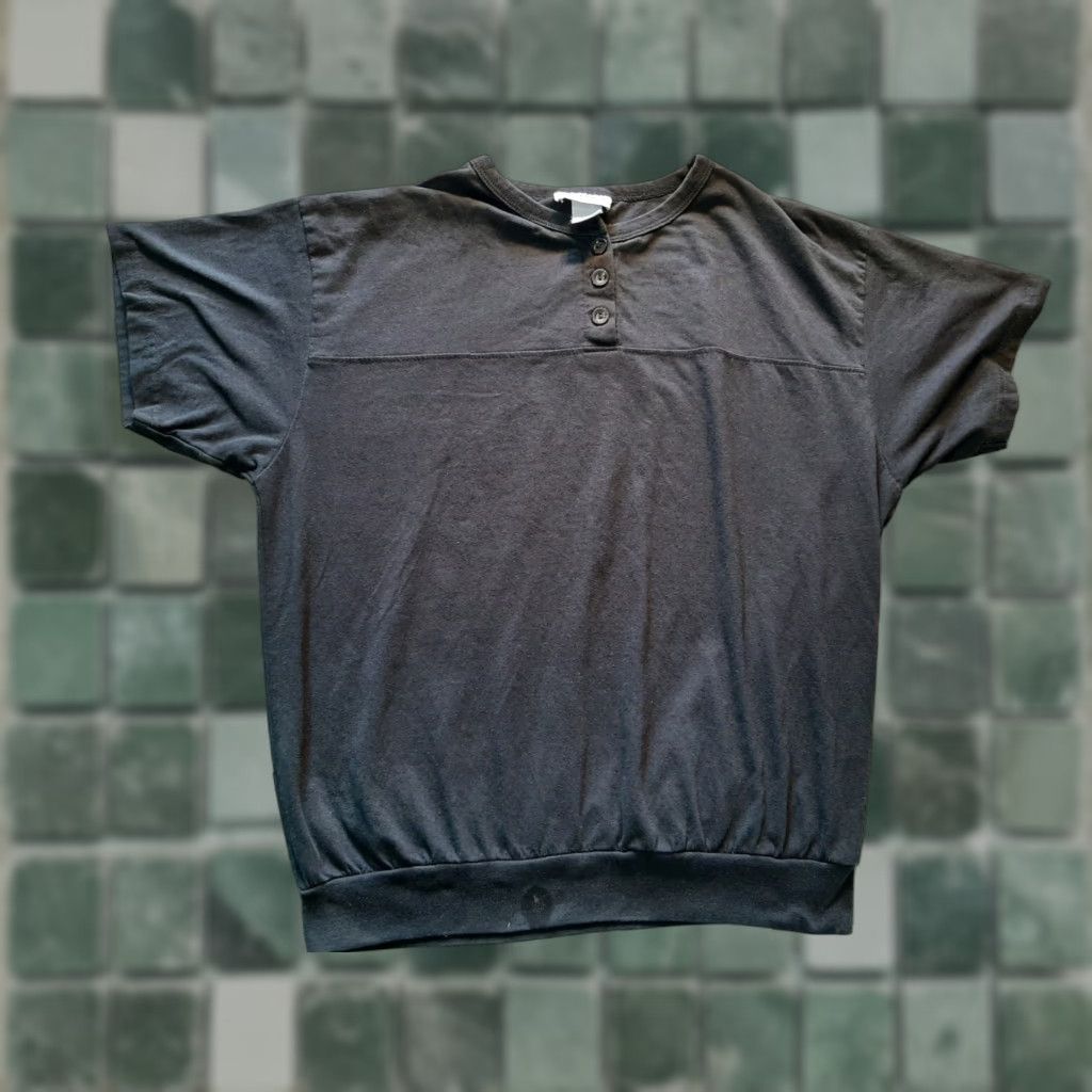 Vintage Anthony Richards Top Women Medium M Black Short Sleeve Blouse Size M / US 6-8 / IT 42-44 - 1 Thumbnail