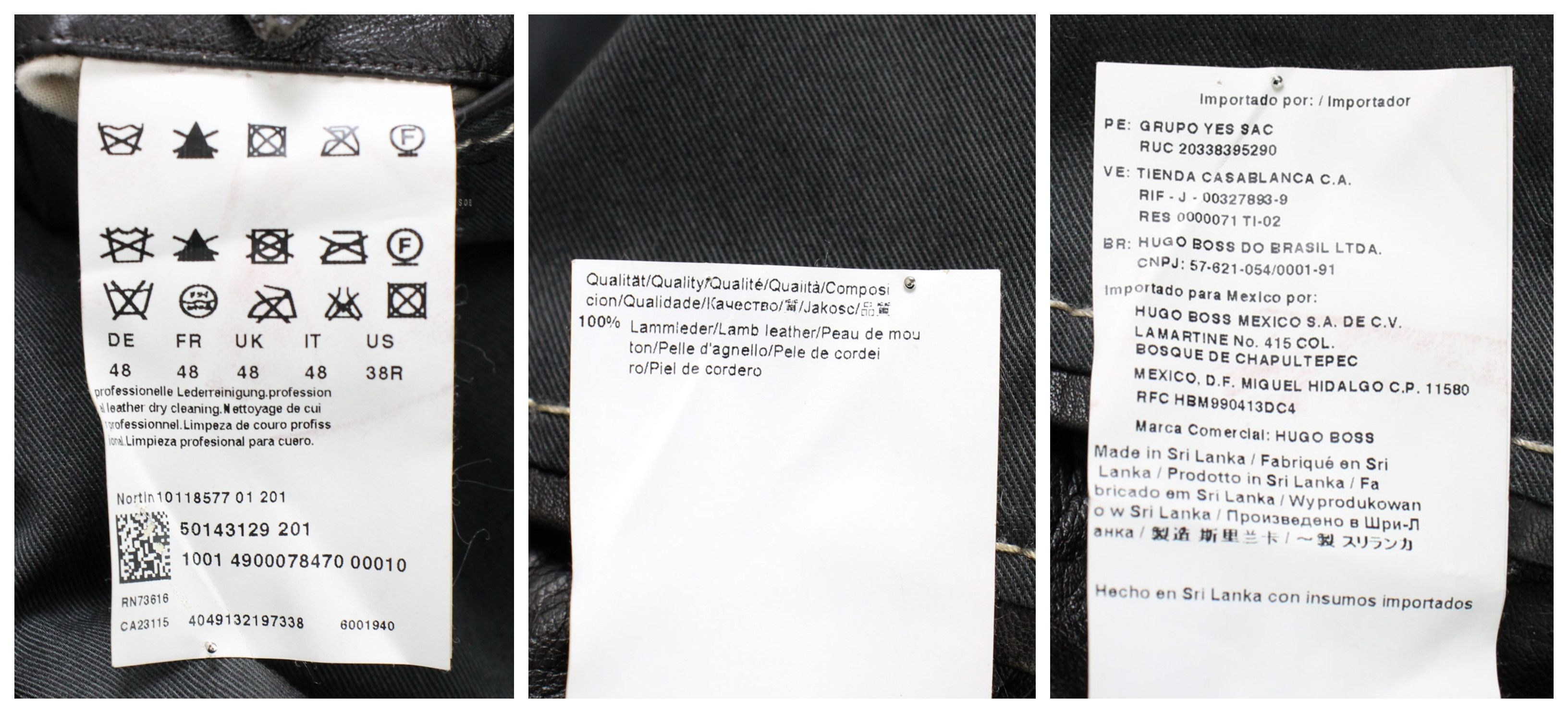 Hugo Boss HUGO BOSS Nortin Jacket Men's US 38 Biker Pure Lamb Leather Size US M / EU 48-50 / 2 - 7 Thumbnail