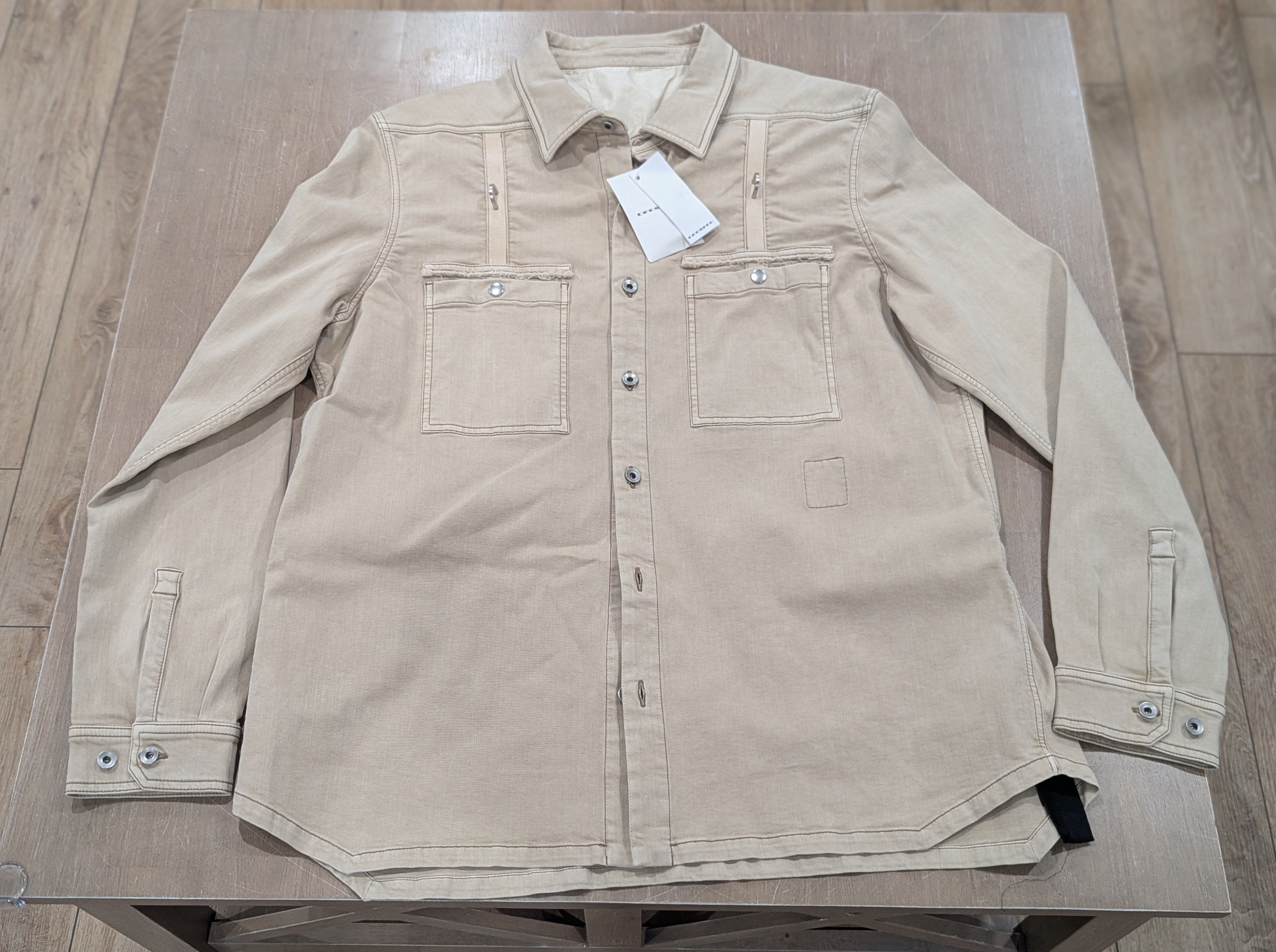 Rick Owens Drkshdw DRKSHDW Rick Owens Patch Pocket Button Up Shirt Mineral XL Size US XL / EU 56 / 4 - 1 Thumbnail