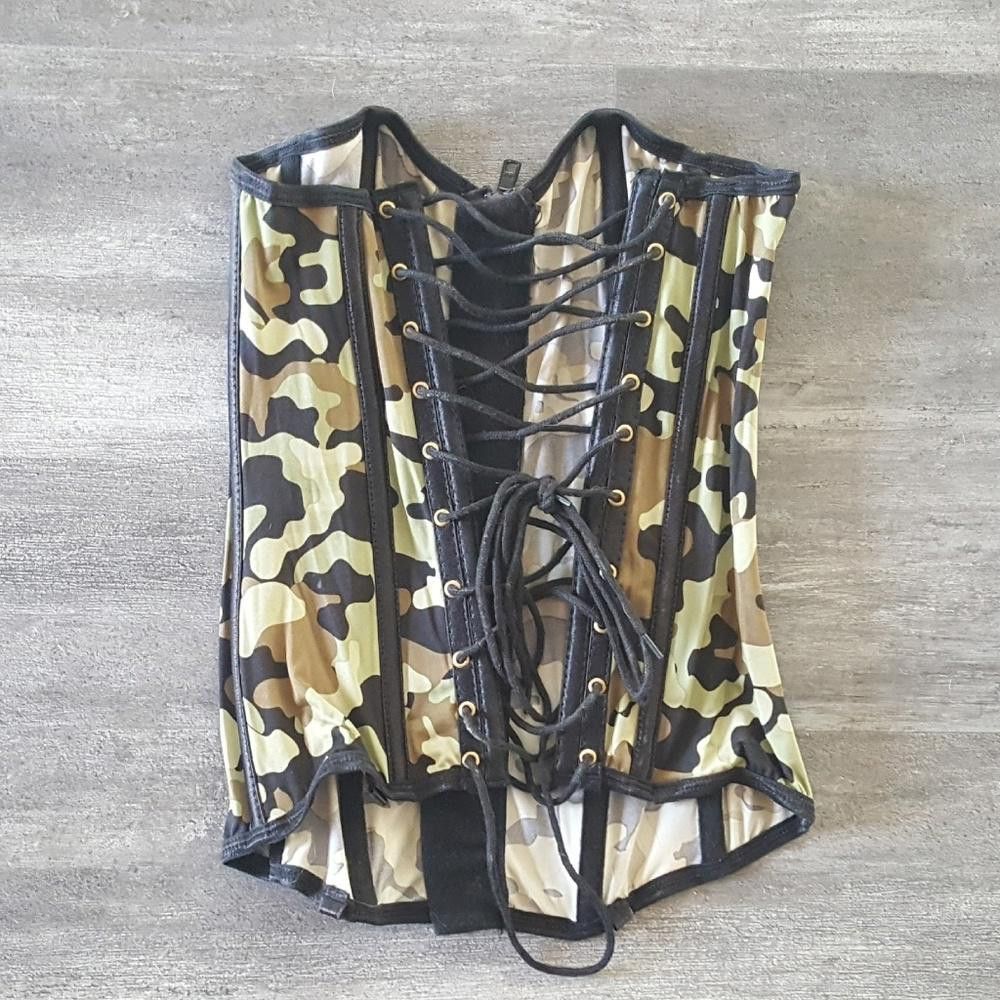 Designer Black Camo Front Zip Military Adult Costume Size ONE SIZE - 4 Thumbnail