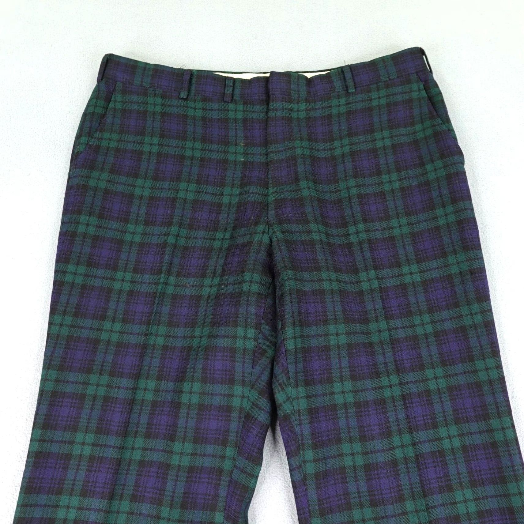 Vintage VINTAGE Rough Rider Wool Pants Mens 38x30 Green Plaid Chino Regular Fit Southwestern Size US 38 / EU 54 - 2 Thumbnail