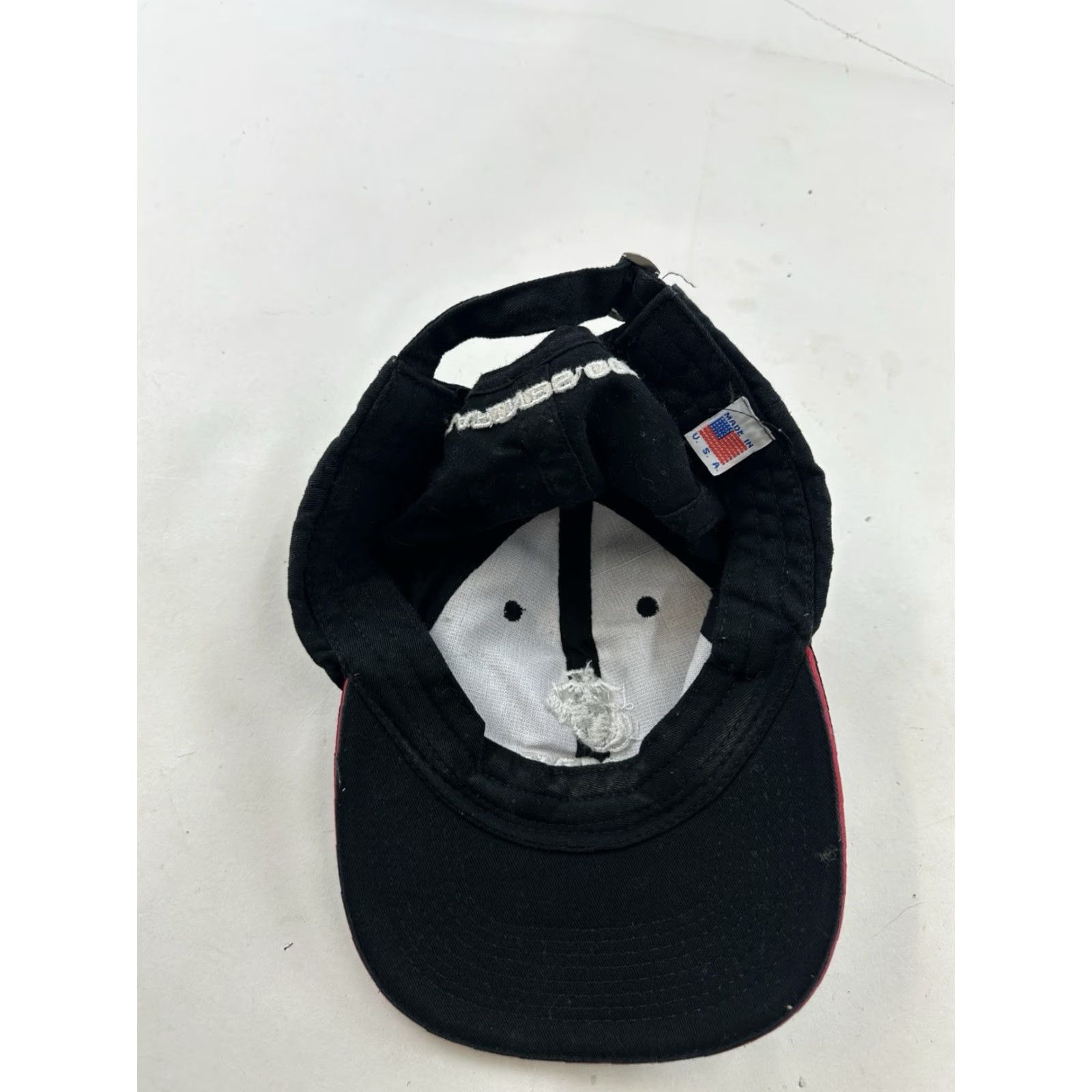 Vintage United States Marines Hat Black USMC Cap StrapBack Earned Never Given USA Made Size ONE SIZE - 7 Thumbnail
