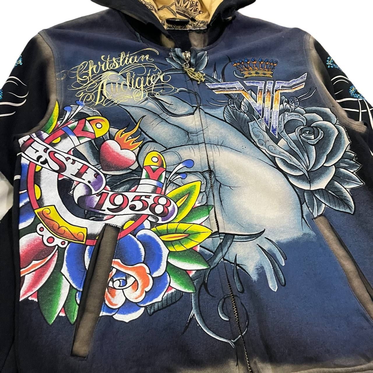 Christian Audigier Vintage Christian Audigier Los Angeles Print Hoodie Size US S / EU 44-46 / 1 - 5 Thumbnail