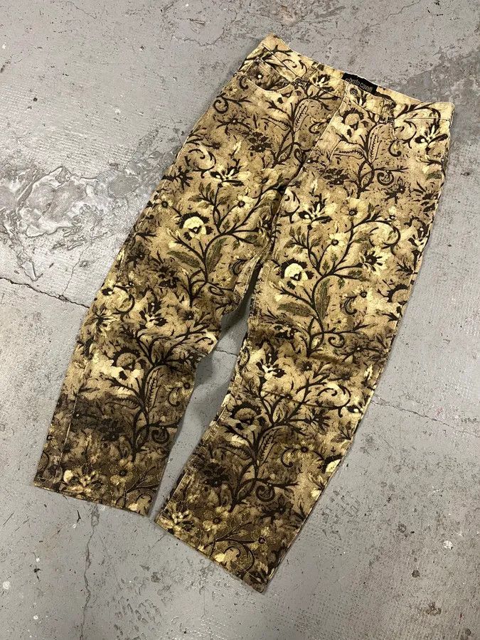 Roberto Cavalli × Vintage FW2002 Roberto Cavalli Flower Nature Forest Relaxed Pants Size US 32 / EU 48 - 5 Thumbnail