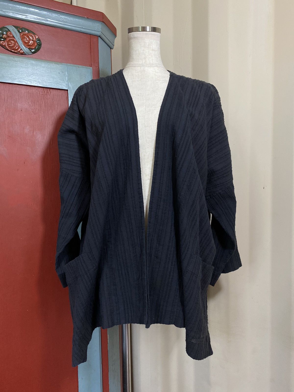 Issey Miyake Plantation Issey Miyake Black Haori Kimono Jacket Size US M / EU 48-50 / 2 - 6 Thumbnail