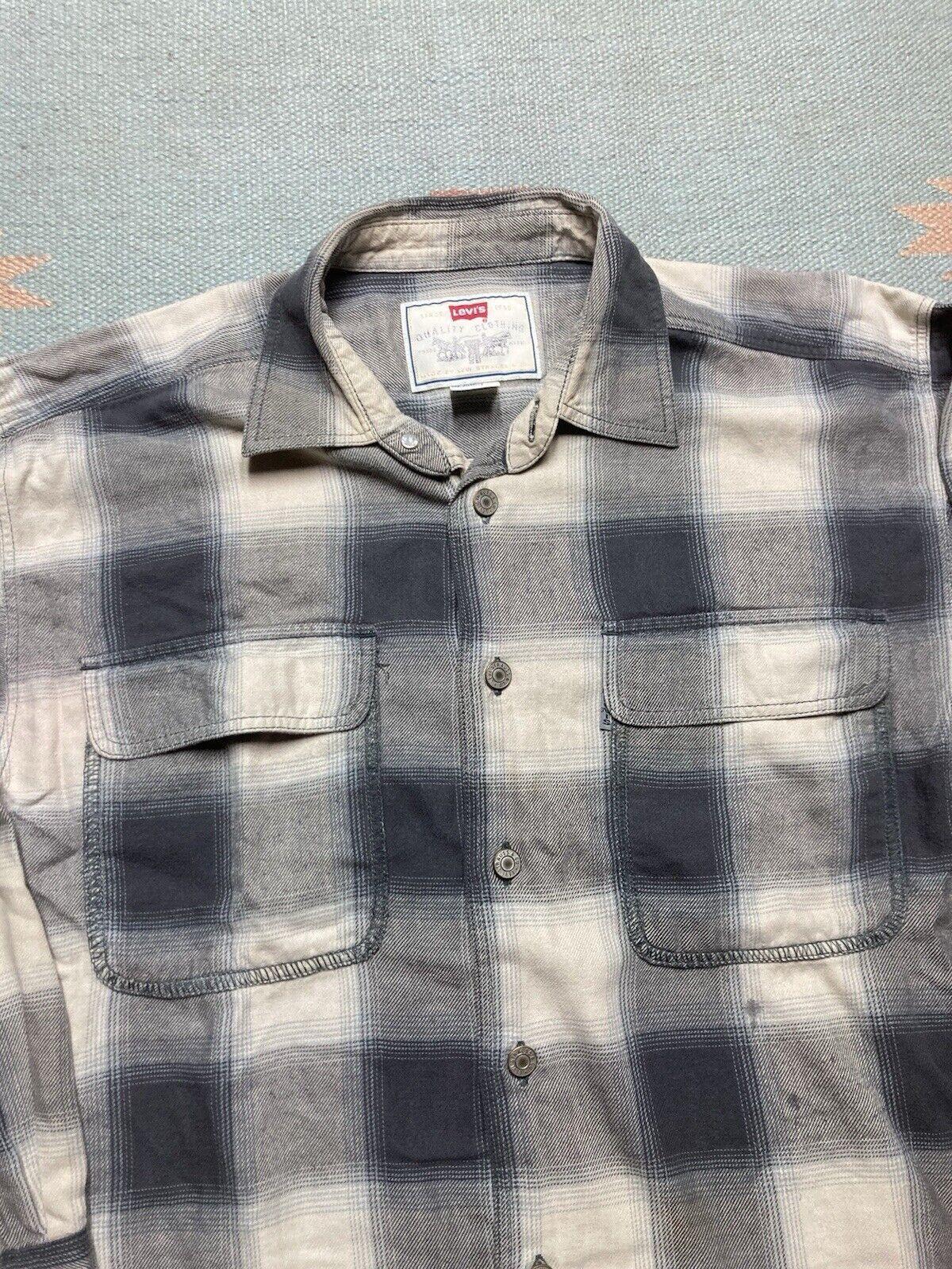 Levi's × Vintage Levis plaid flannel shirt black shadow plaid large 16-18 Size US S / EU 44-46 / 1 - 2 Thumbnail