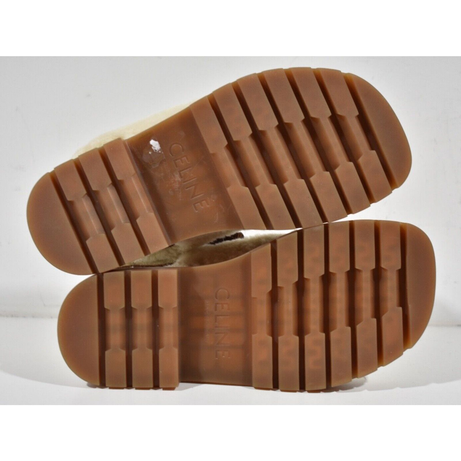 Celine Celine Leo Scratch Sandal Shearling Fur Tan Leather Logo Size US 10 / IT 40 - 12 Thumbnail