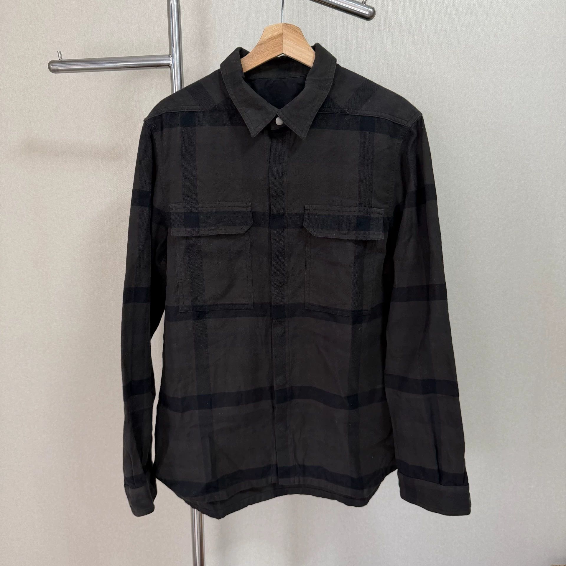 Rick Owens RICK OWENS Check Pointed Collar CP LS Shirt Men's Brown L Size US L / EU 52-54 / 3 - 1 Thumbnail