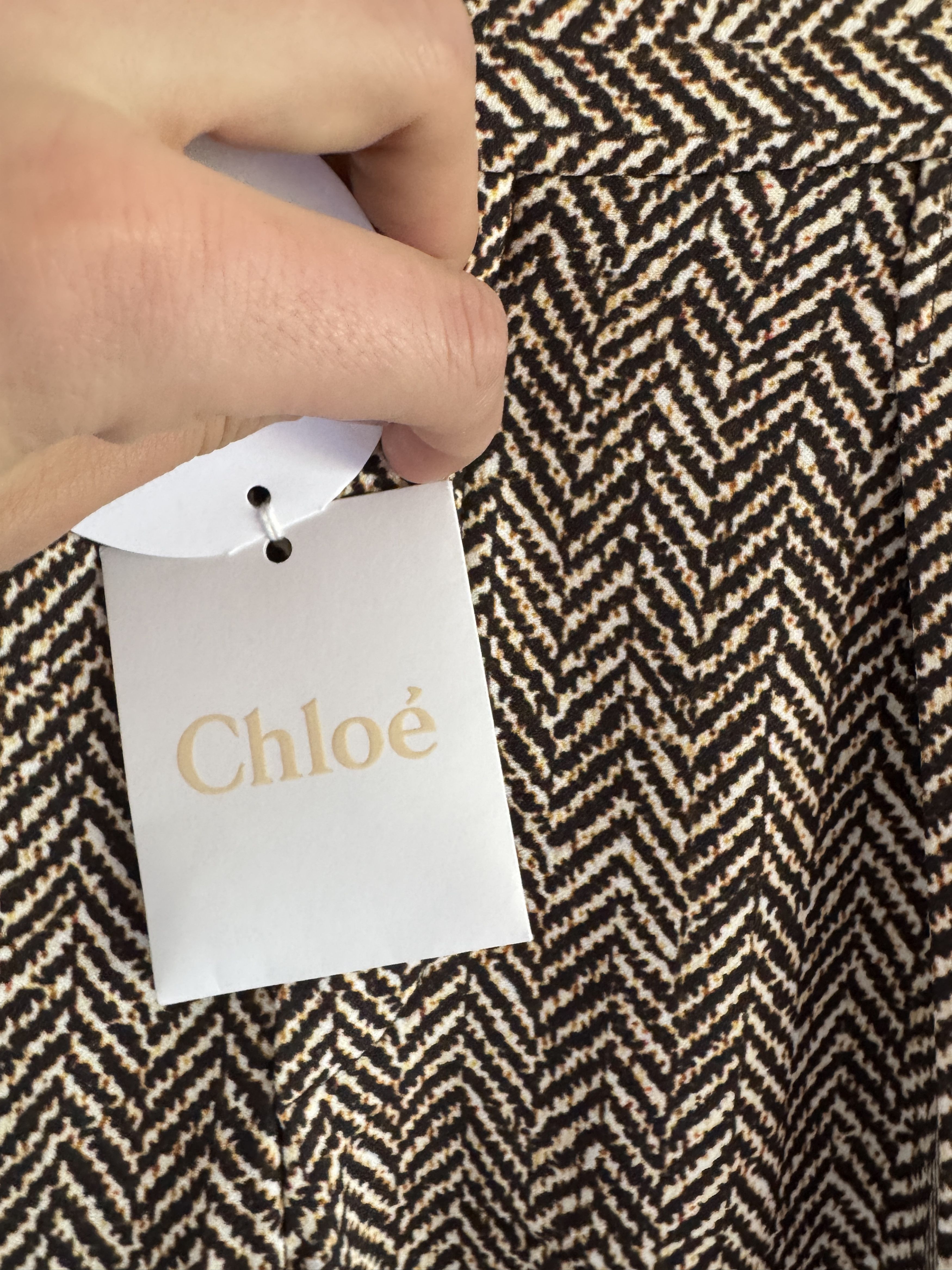 Chloe Gold Pattern Wide-Leg Trousers Size 28" / US 6 / IT 42 - 5 Thumbnail