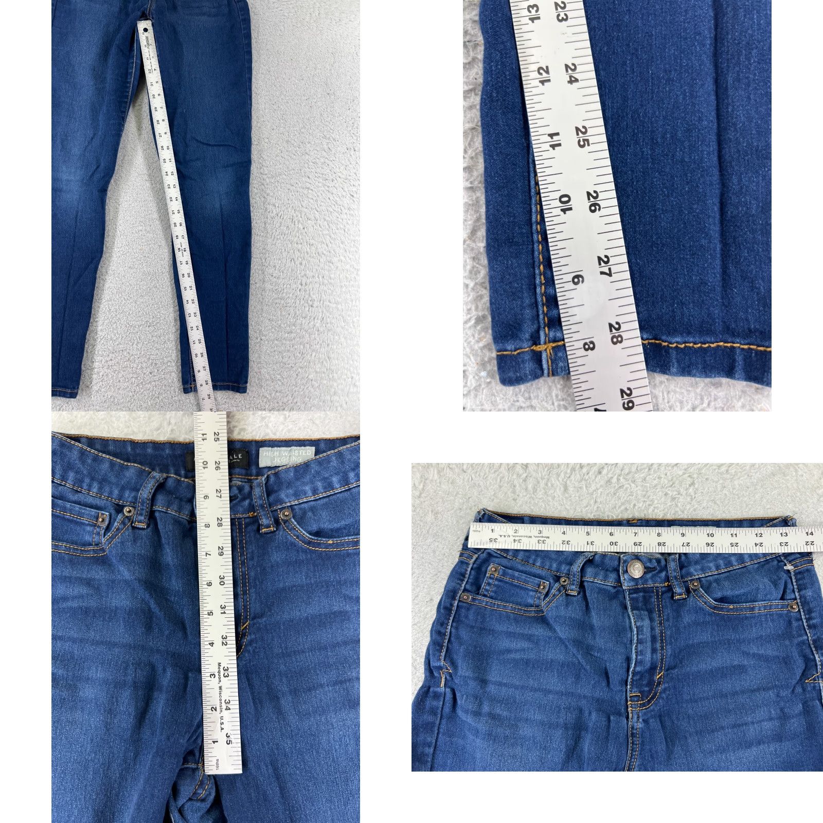 Vintage Aéropostale Jeans Womens 6 Long Blue High Waisted Jegging Cotton Blend 25x28 Denim Stretch 5-Pocket Mens Women Girls? Wait. Size 28" / US 6 / IT 42 - 8 Thumbnail
