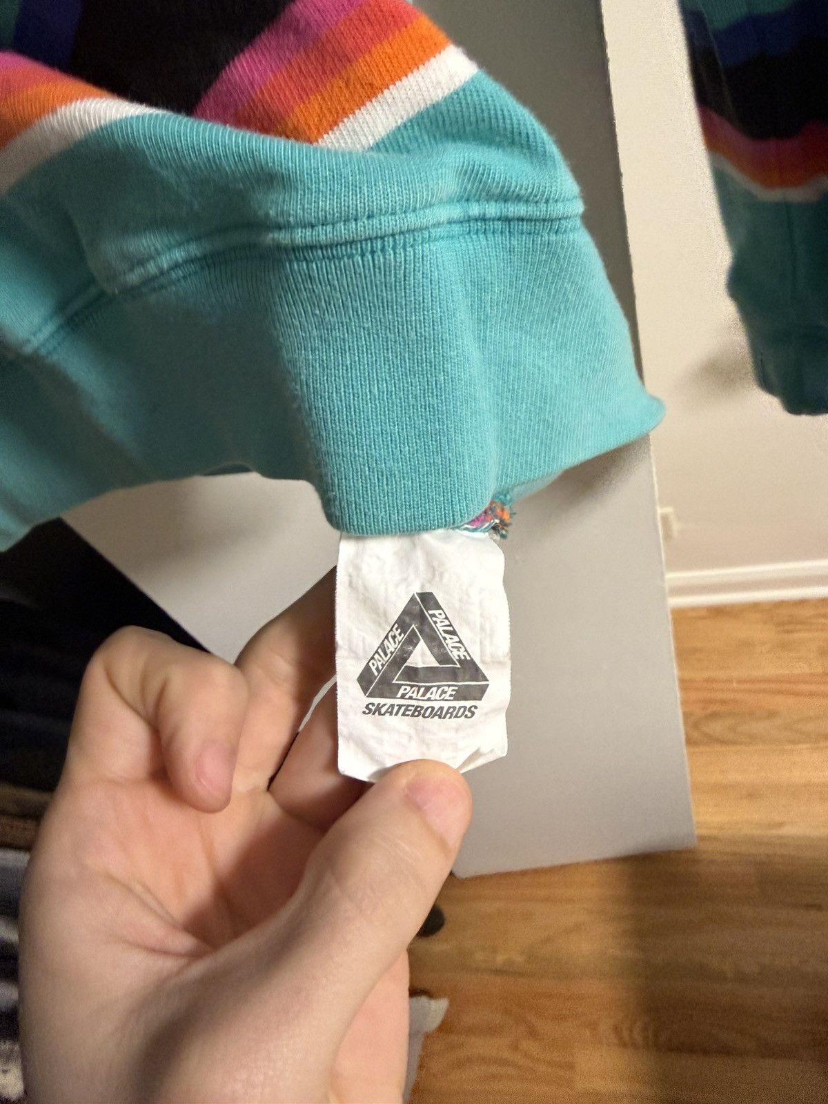 Palace Green Multi-Colored Striped Sweatshirt Size US M / EU 48-50 / 2 - 5 Thumbnail