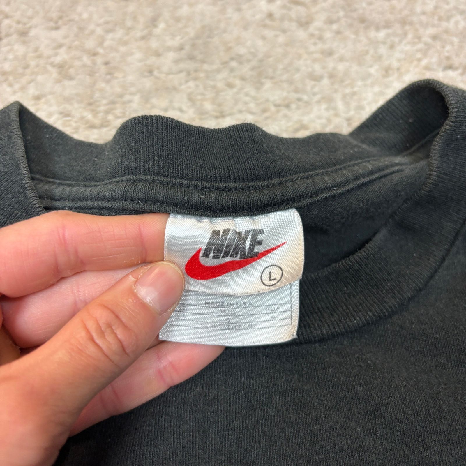 Nike × Vintage Vintage 90s Nike Just Do It Swoosh Short Sleeve Shirt Mens L Size US L / EU 52-54 / 3 - 5 Thumbnail