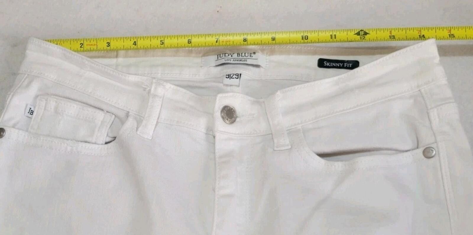Other JUDY BLUE Womens White Jeans Distressed Denim Size 9/29 Size 29" - 6 Thumbnail