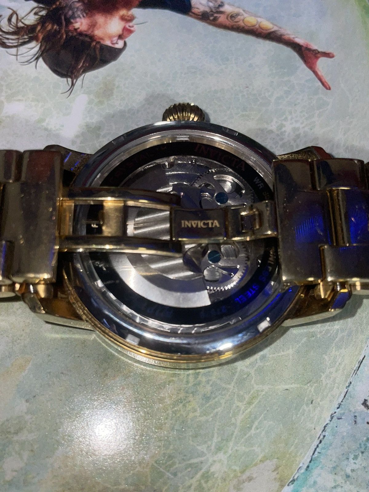 Invicta Invicta Men’s Objet D’Art Automatic Skeleton Face Watch Size ONE SIZE - 4 Thumbnail