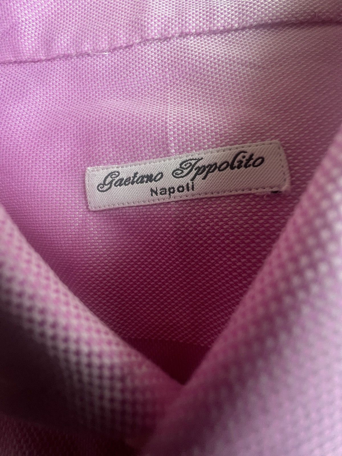 Other Gaetano Ippolito Napoli Dress Shirt – Microcheck Pink Size US L / EU 52-54 / 3 - 2 Thumbnail