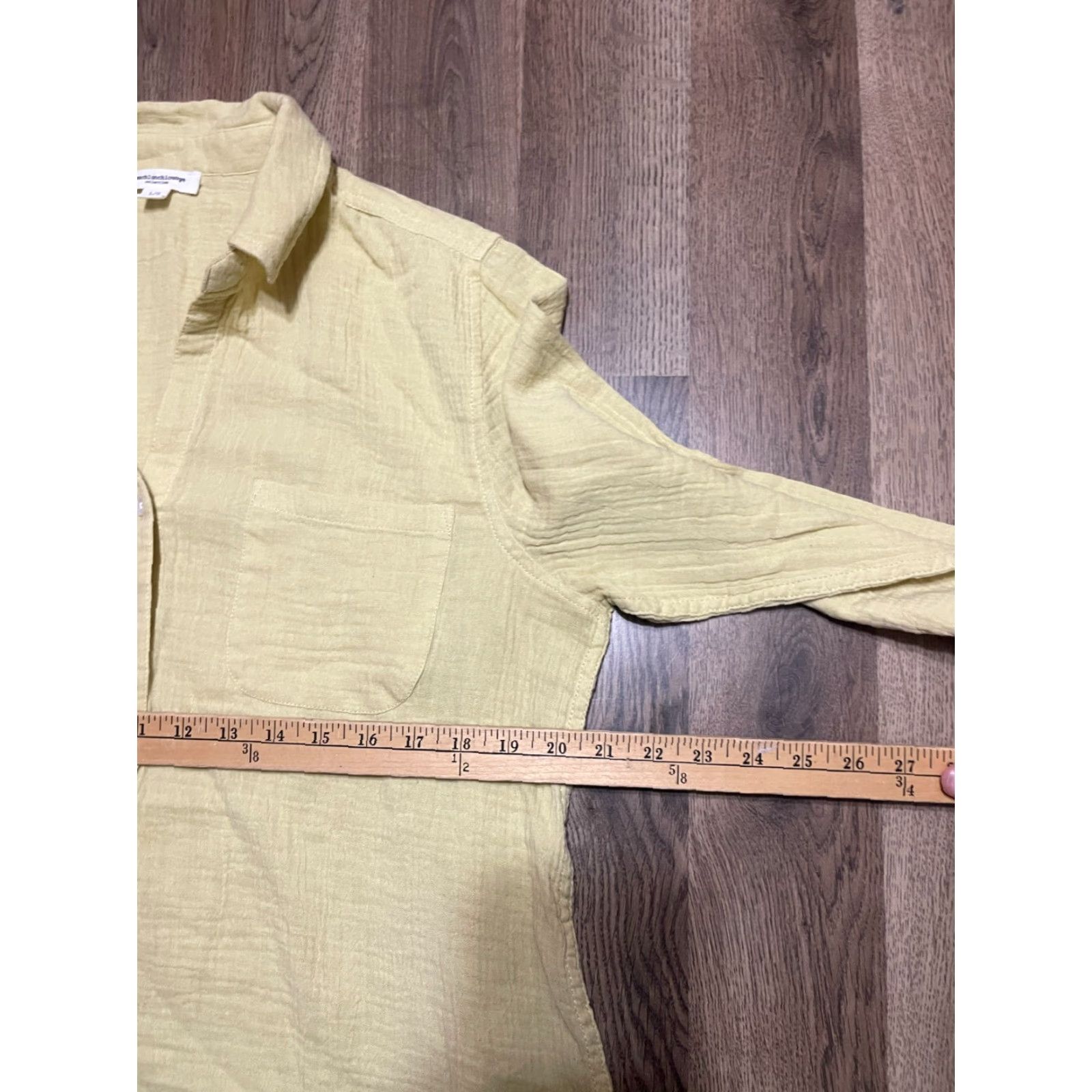 Vintage Beachlunchlounge Shirt Women Large Yellow Button-Up Long Sleeve Size L / US 10 / IT 46 - 5 Thumbnail