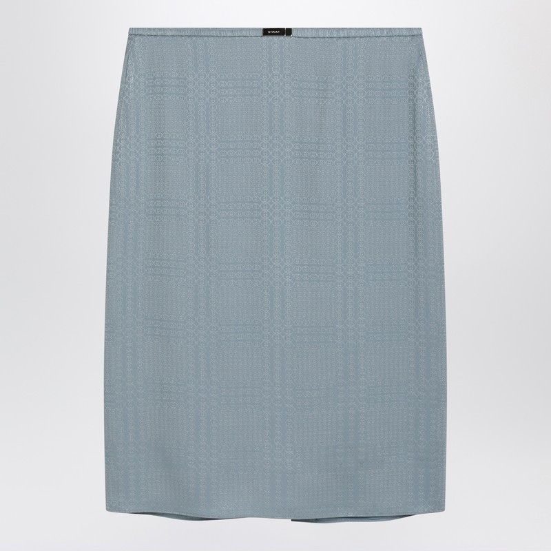 Gucci Gucci Light Blue Gg Jacquard Silk Skirt Size 30" / US 8 / IT 44 - 1 Thumbnail