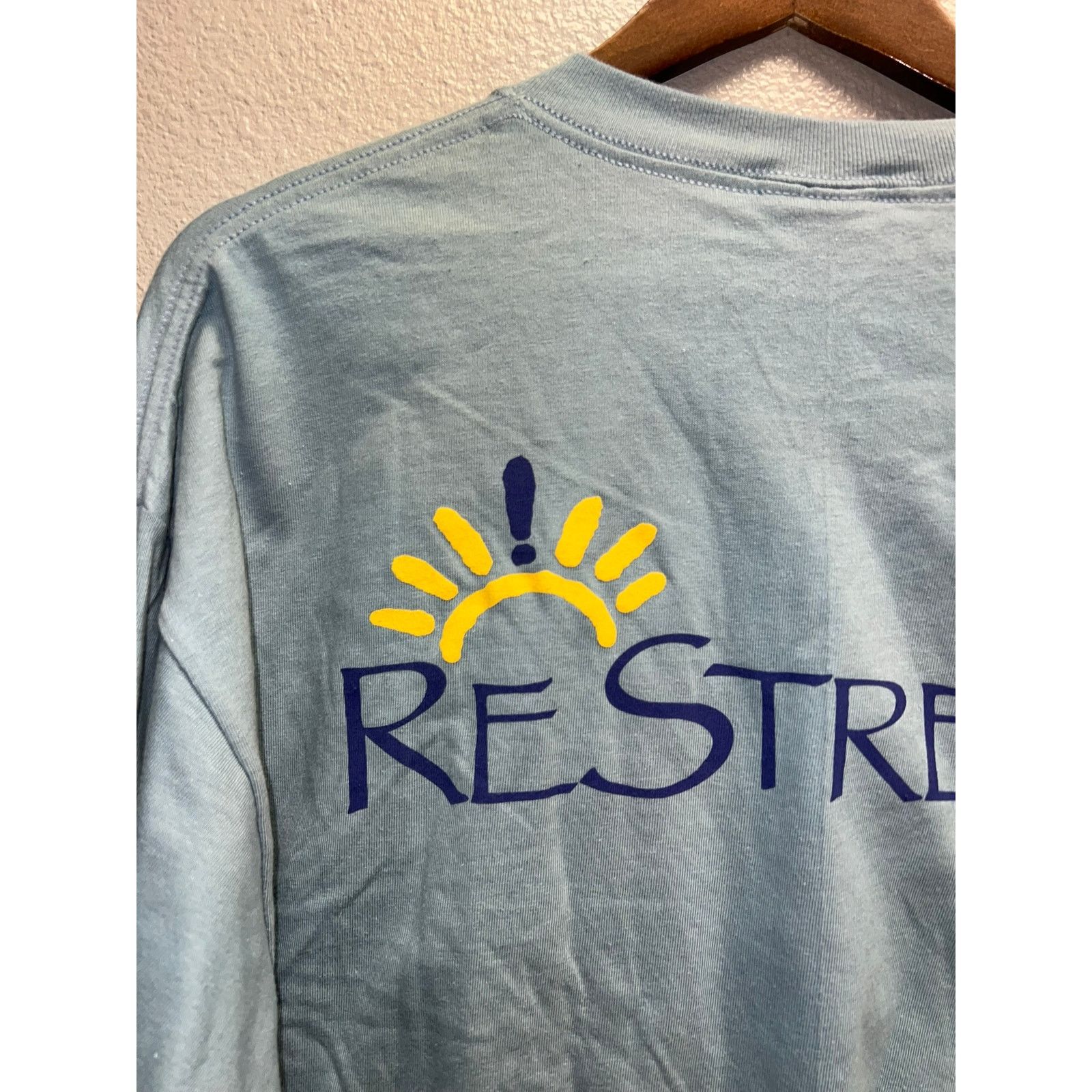Hanes Vintage Restream Shirt Sunshine Blue Long Sleeve Tee 90s XL Size US XL / EU 56 / 4 - 7 Thumbnail