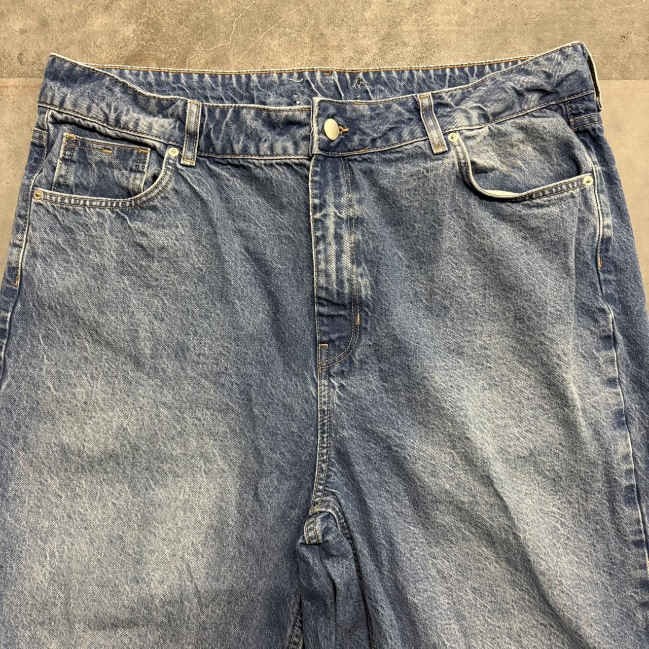 Japanese Brand × Vintage Crazy Vintage Y2K/2000s Super Baggy Super WideLeg Grunge Skater Style Medium Wash Denim Jeans! Size US 38 / EU 54 - 4 Thumbnail