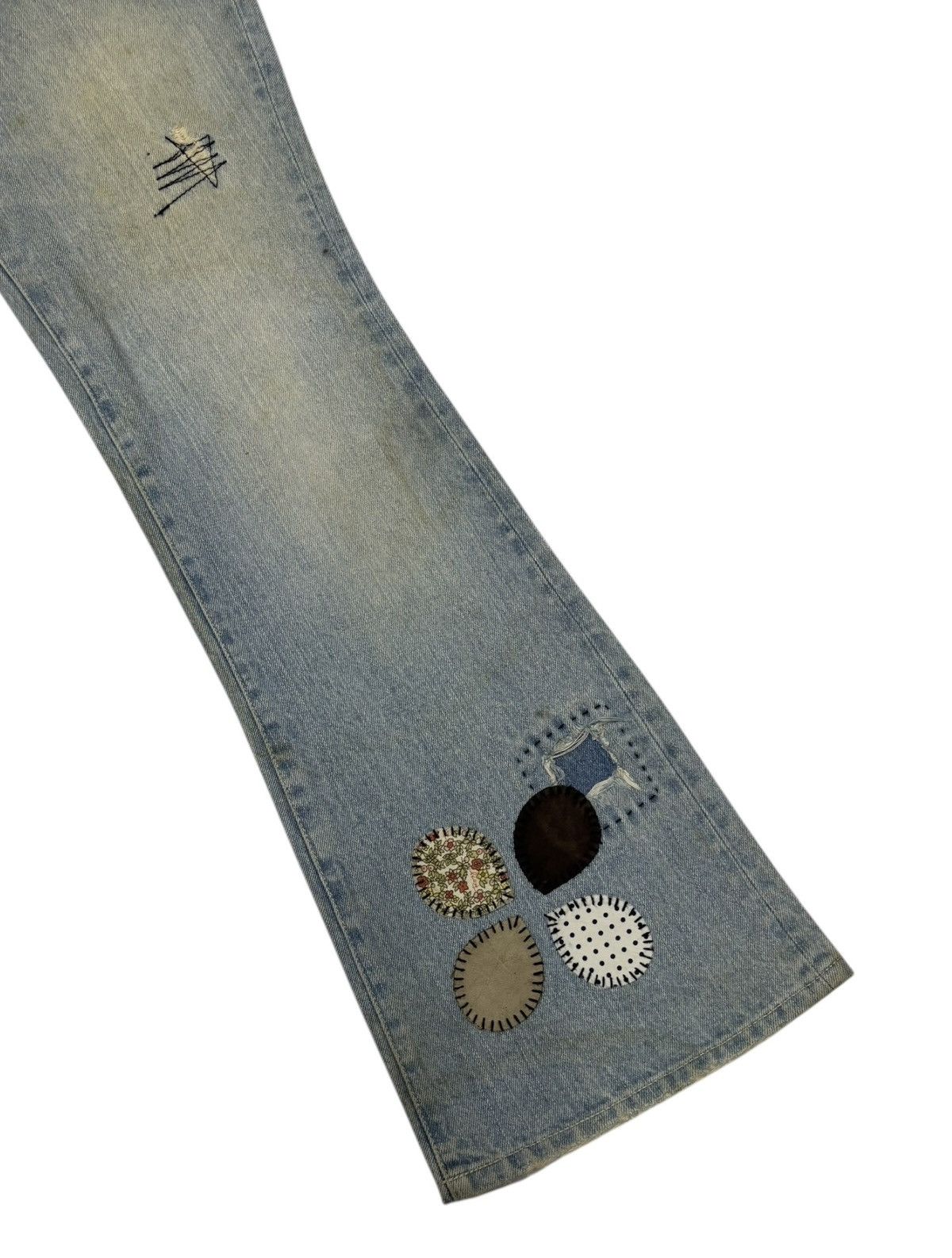 Japanese Brand × Kapital × Undercover Vintage Hippie Flare Jeans Bootcut Distressed Patchwork Roxy Size 30" / US 8 / IT 44 - 5 Thumbnail