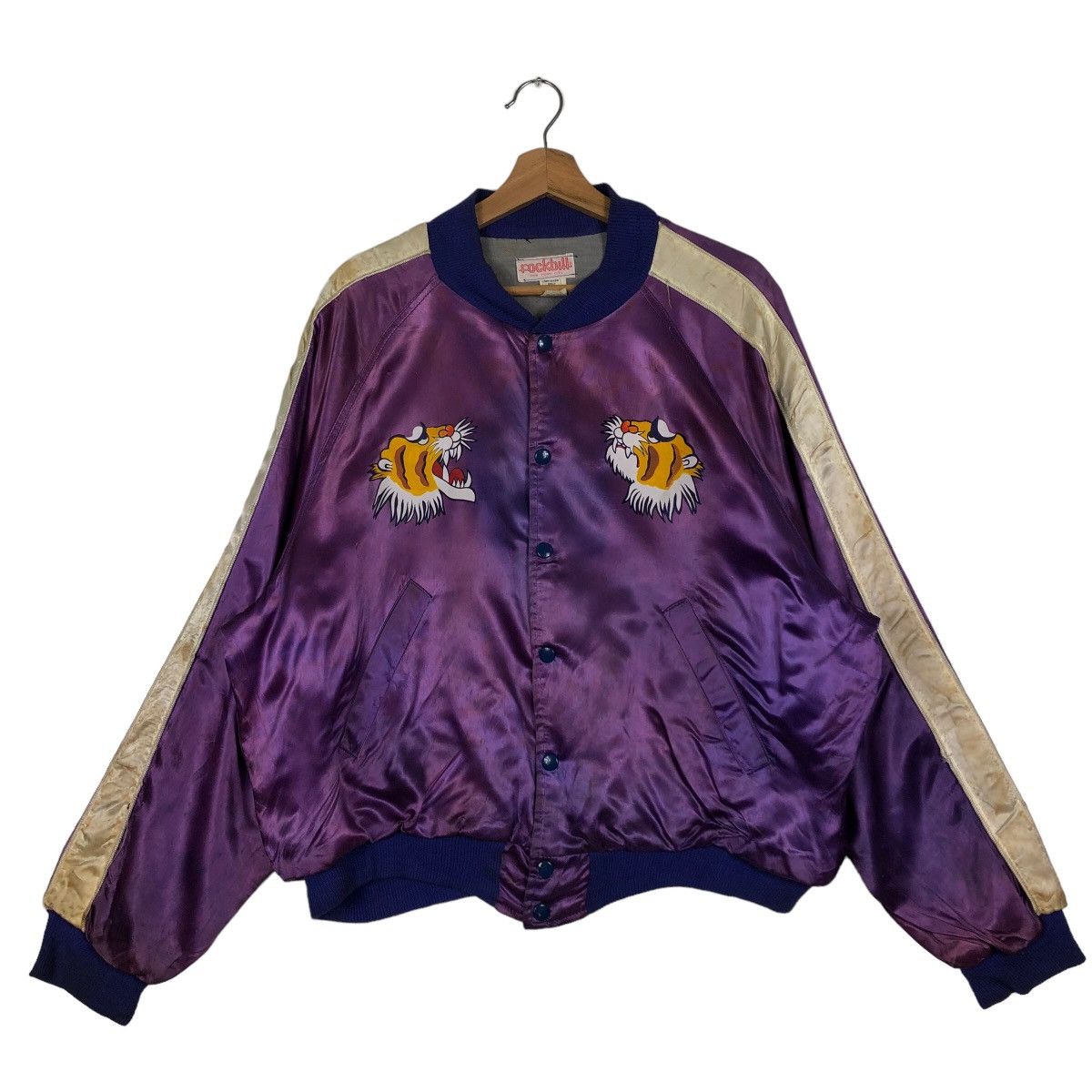 Japanese Brand 🔥90’s Rockbull Sukajan Jacket Satin Big Logo Made in USA Size US L / EU 52-54 / 3 - 1 Thumbnail