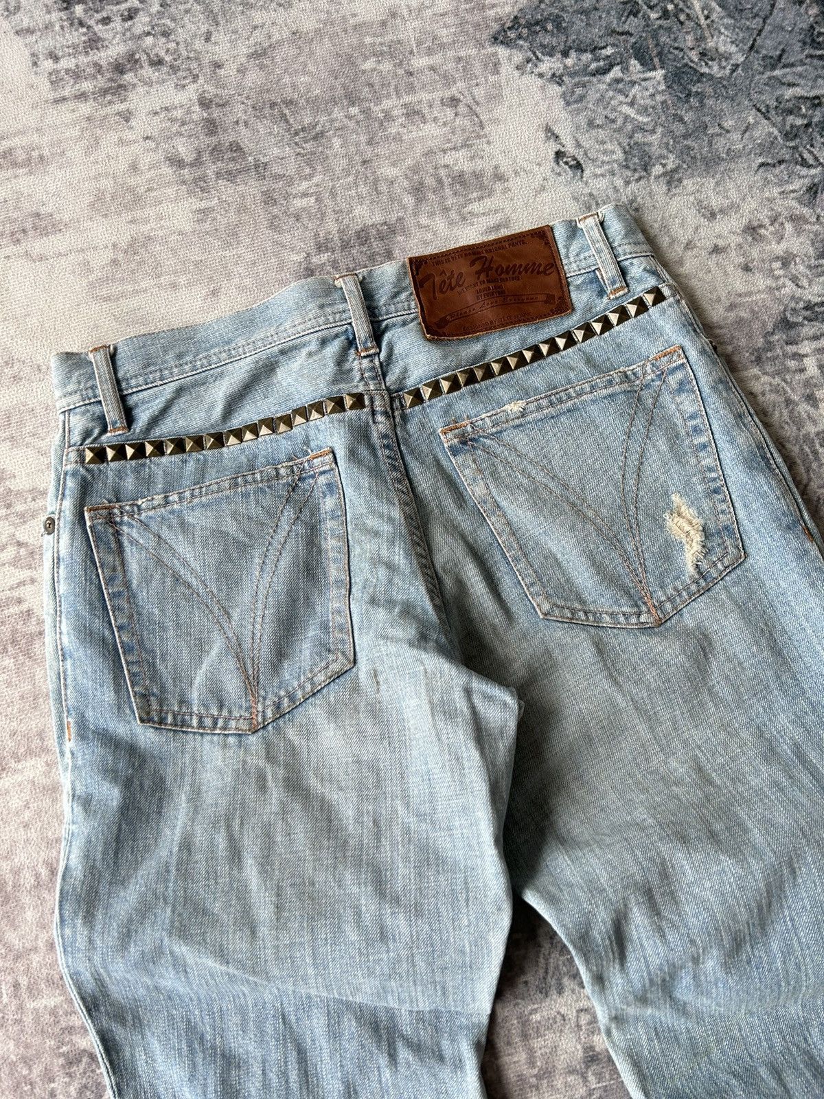 Tete Homme Tete Homme Flared Distressed Jeans Size US 29 - 10 Thumbnail