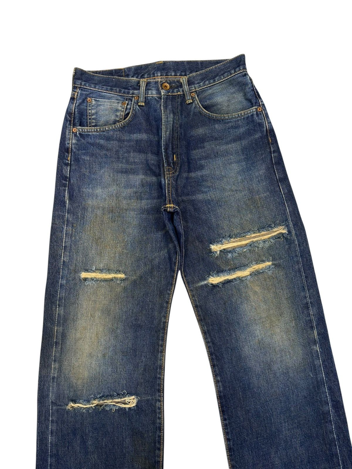 Edwin Edwin 505 Crazy Ripped Distressed Selvedge Denim Jeans Size US 30 / EU 46 - 5 Thumbnail