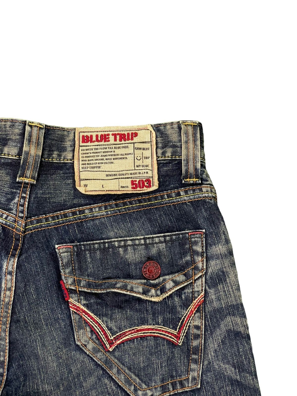 Edwin Flare Jeans Edwin Japan Faded Distress Boot Cut 6🟦8 Size US 31 - 20 Thumbnail