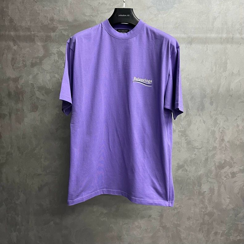 Balenciaga Balenciaga Purple Logo Print Short Sleeve T-Shirt Size US XXS / EU 40 - 1 Thumbnail