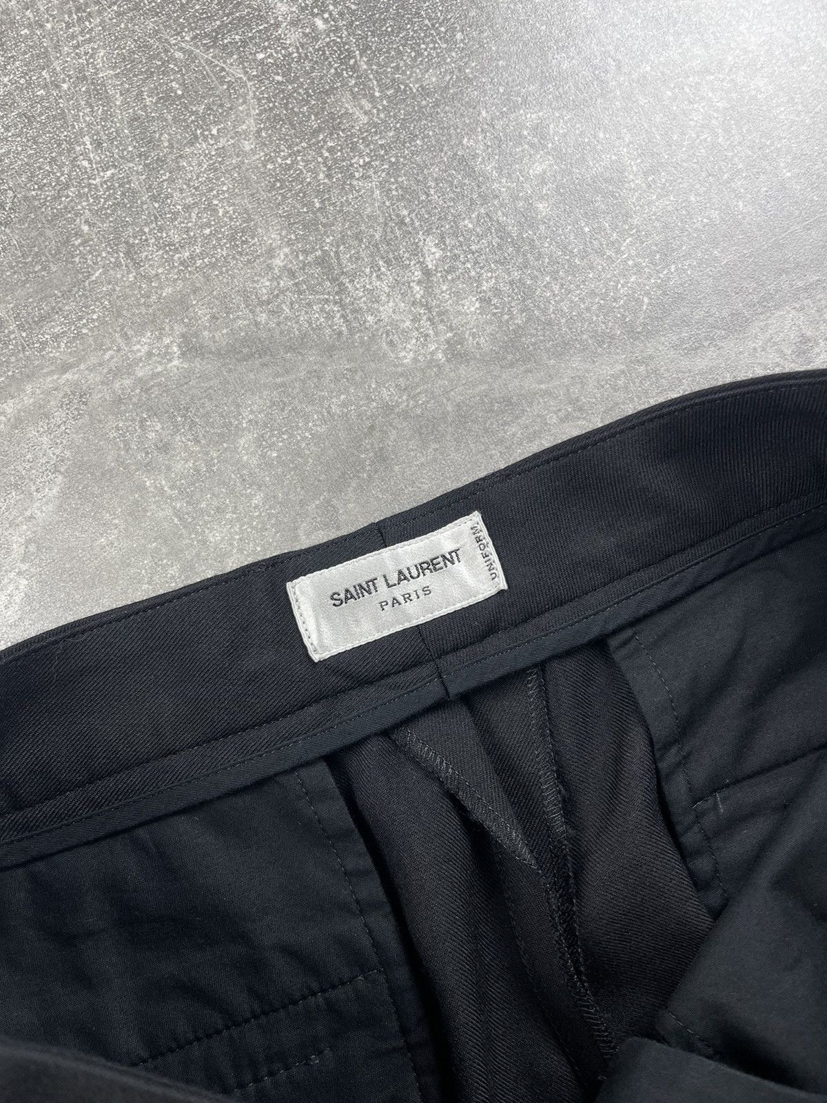 Saint Laurent Paris Saint Laurent Paris Uniform Slim Tapered Pants Black F38 S Size 40" / US 18 - 9 Thumbnail