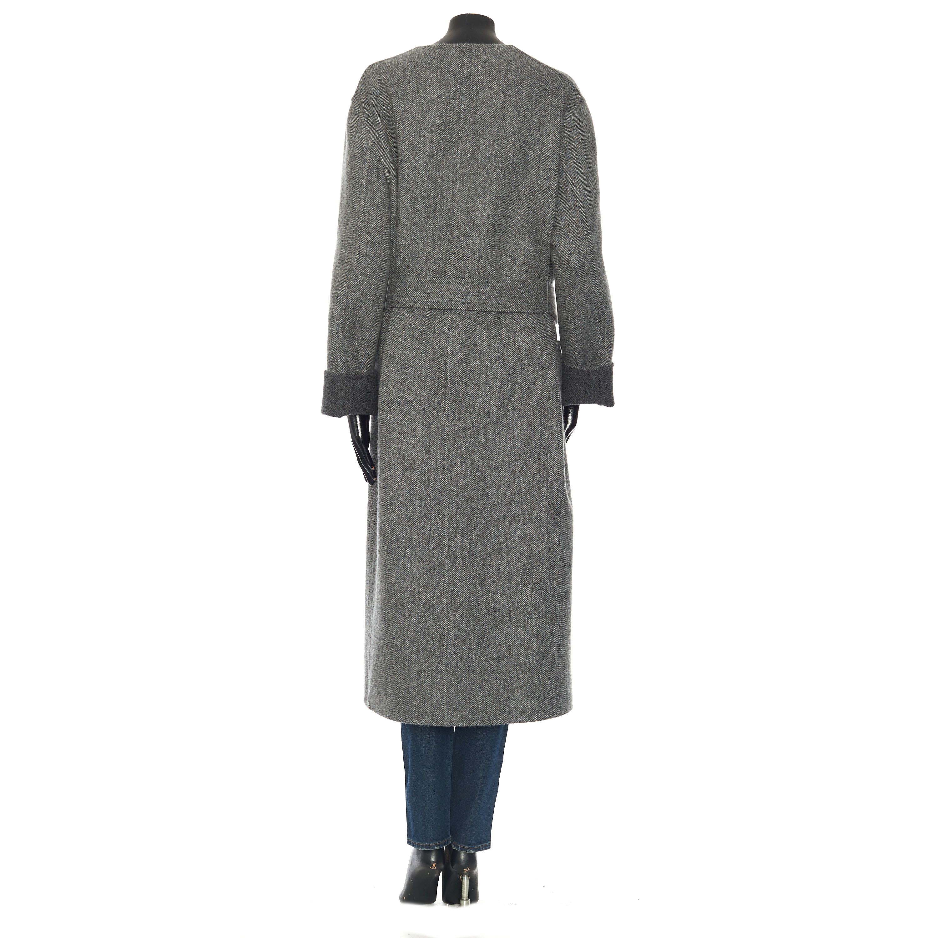 Celine Pure Collar Coat In Gray Double Face Cashmere Size S / US 4 / IT 40 - 6 Thumbnail