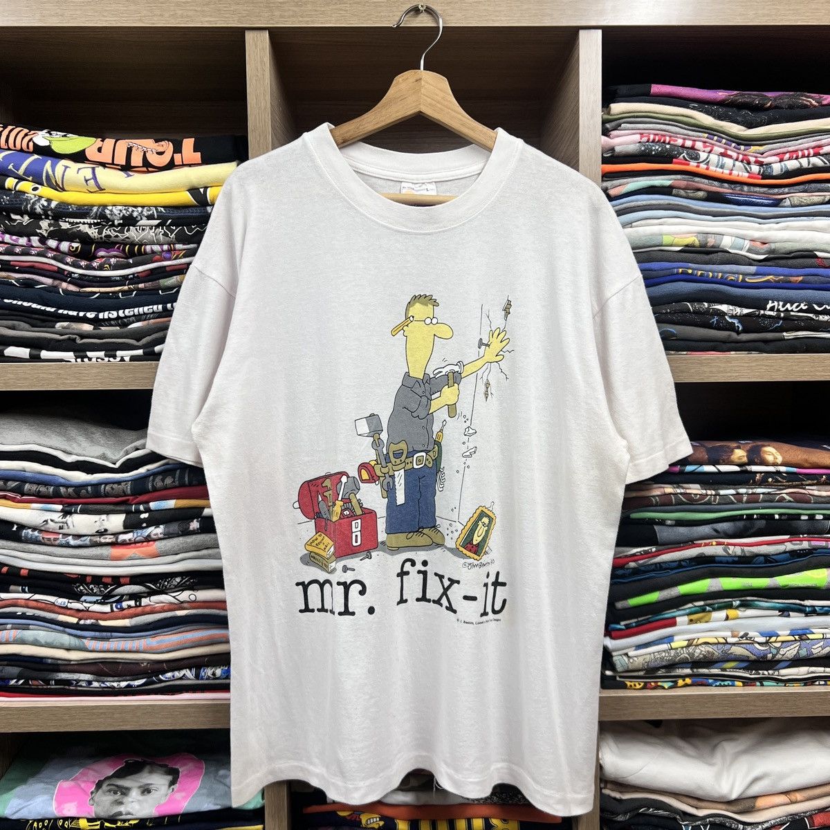 Vintage VTG 90s MR FIX IT JIM BENTON TEE Size US L / EU 52-54 / 3 - 1 Thumbnail