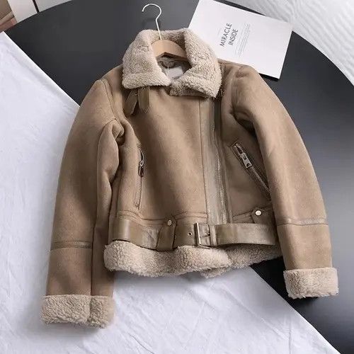 Vintage Suede Lamb Short Jacket Women