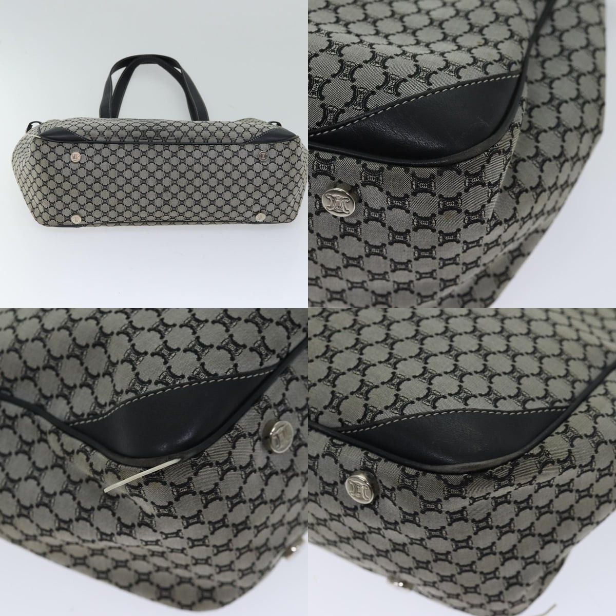 Celine CELINE Macadam Canvas Hand Bag Gray Size ONE SIZE - 10 Thumbnail